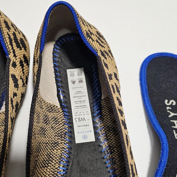 Rothy's Brown and Black Leopard Point Flats Sleek Loafers size 8.5 - Picture 6 of 8